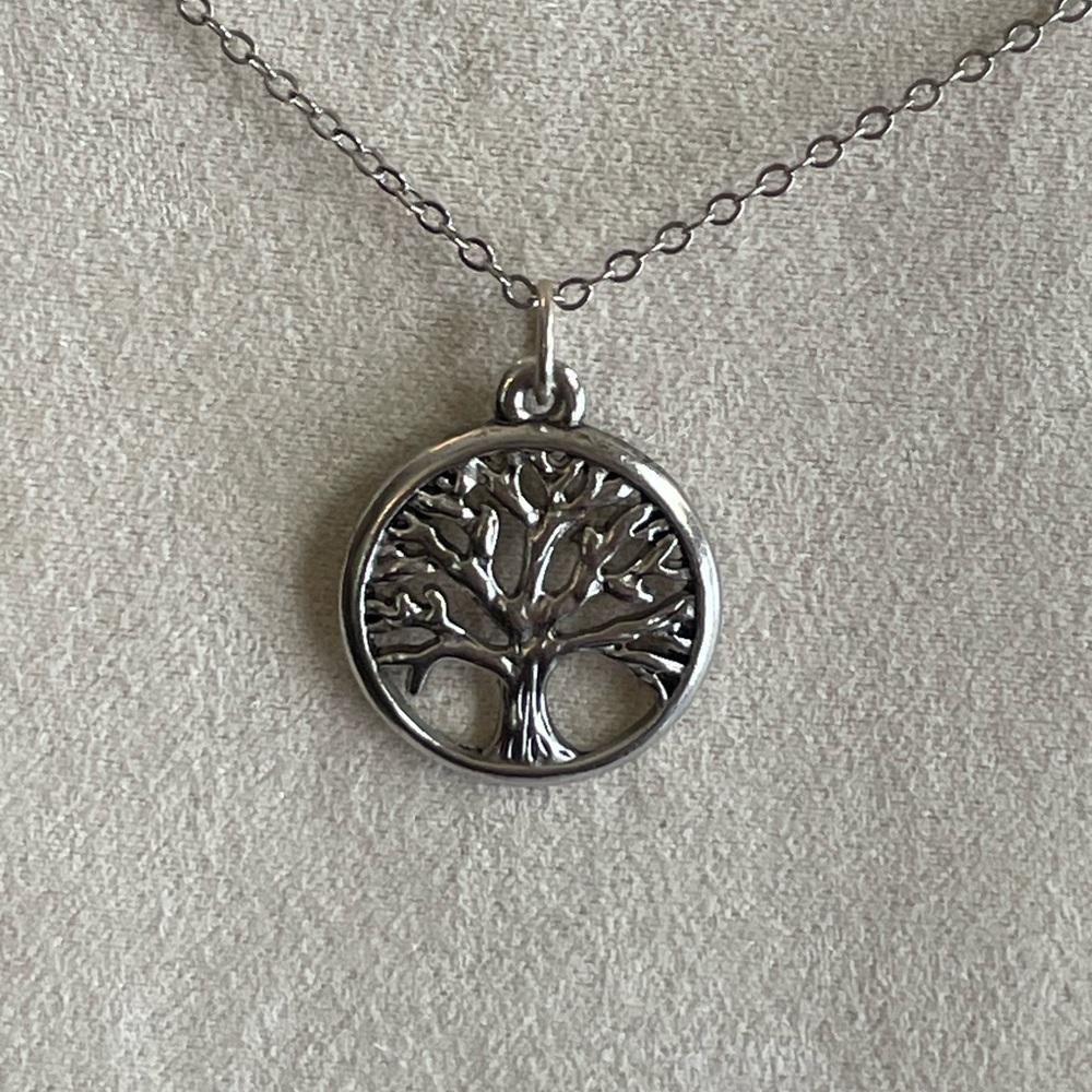 Abalone Wire Wrapped & Tree of Life Pendant Necklace –Rhinestone Charm –Handmade - Picture 4 of 7